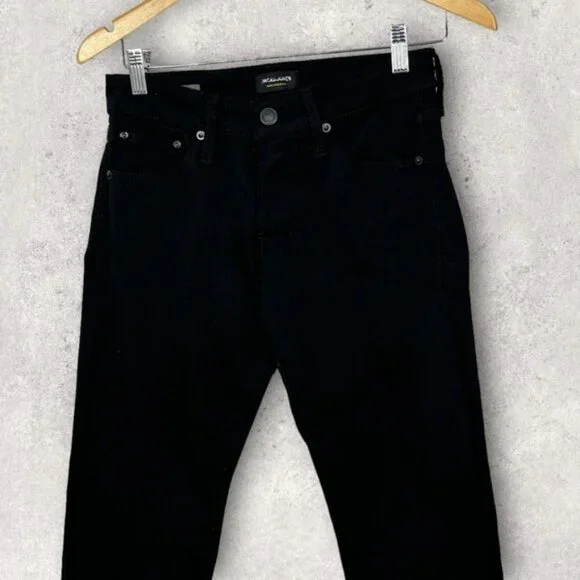 Jack & Jones Stretch Slim Glenn Fit Black Denim Jeans Mens Size 28 x 32 Pant NEW - Picture 8 of 15